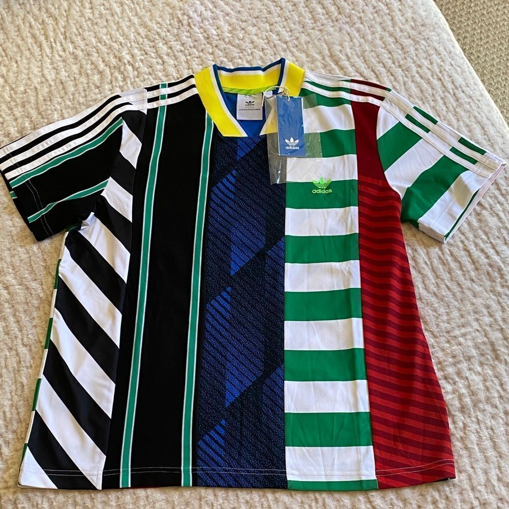 Adidas Colorful Striped Tee with Logo